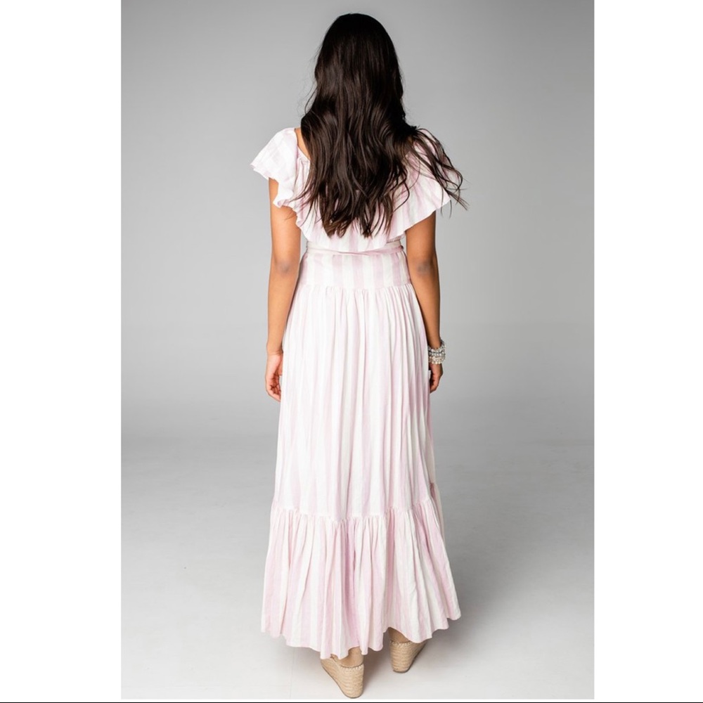 Buddy Love Pink Stripe Maxi Dress Sz S - Picture 2 of 5